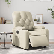 Fauteuil elektrisch verstelbaar crèmekleurig kunstleer