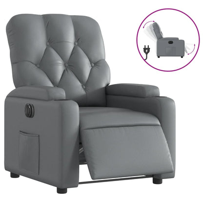 Fauteuil verstelbaar elektrisch kunstleer grijs 1 Nee
