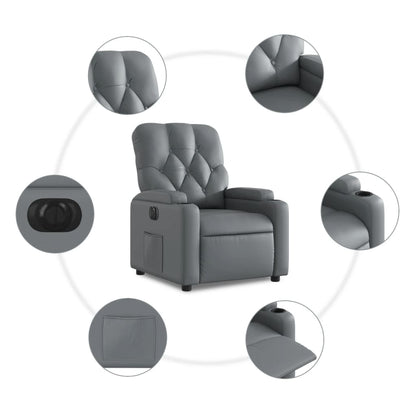 Fauteuil verstelbaar elektrisch kunstleer grijs 1 Nee