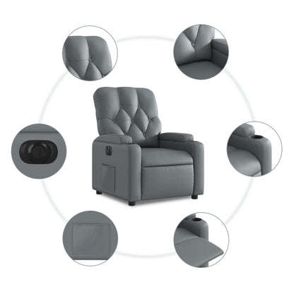 Fauteuil verstelbaar elektrisch kunstleer grijs 1 Nee