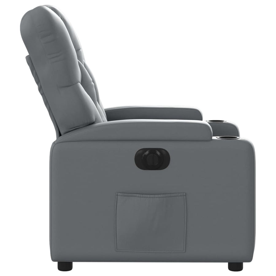 Fauteuil verstelbaar elektrisch kunstleer grijs 1 Nee