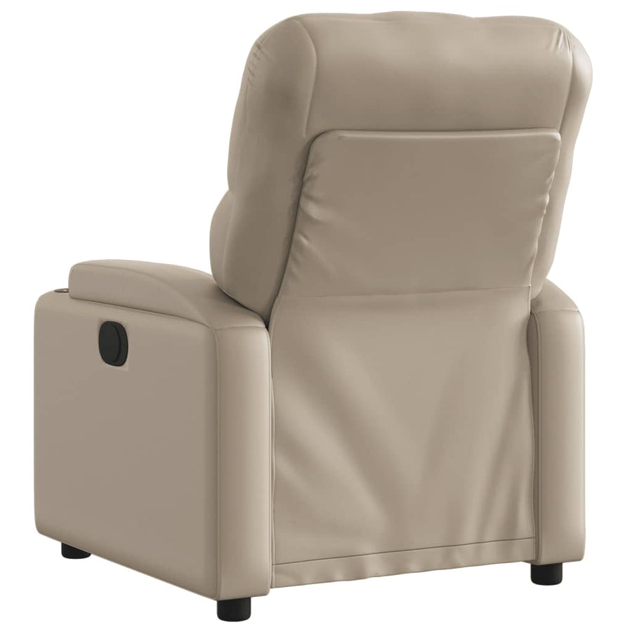 Fauteuil verstelbaar elektrisch kunstleer cappuccinokleurig