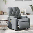 Massage chair adjustable electric faux leather grey