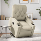 Adjustable cream faux leather recliner