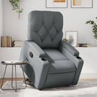 Recliner faux leather grey