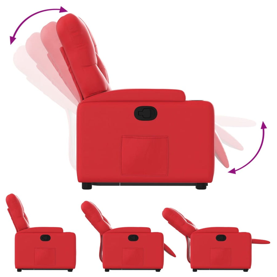Sta-op-stoel kunstleer rood
