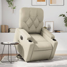 Electric lift-recliner cream faux leather