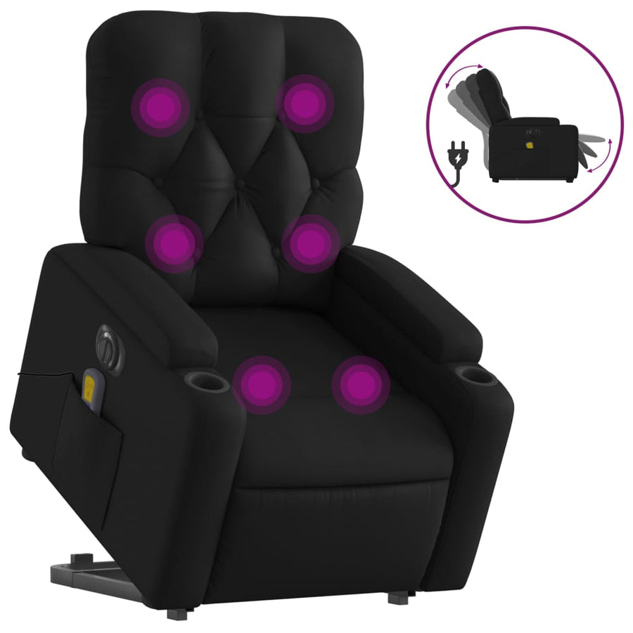 Sta-Op-Massagestoel Elektrisch Kunstleer Zwart Ja Elektrisch verstelbaar
