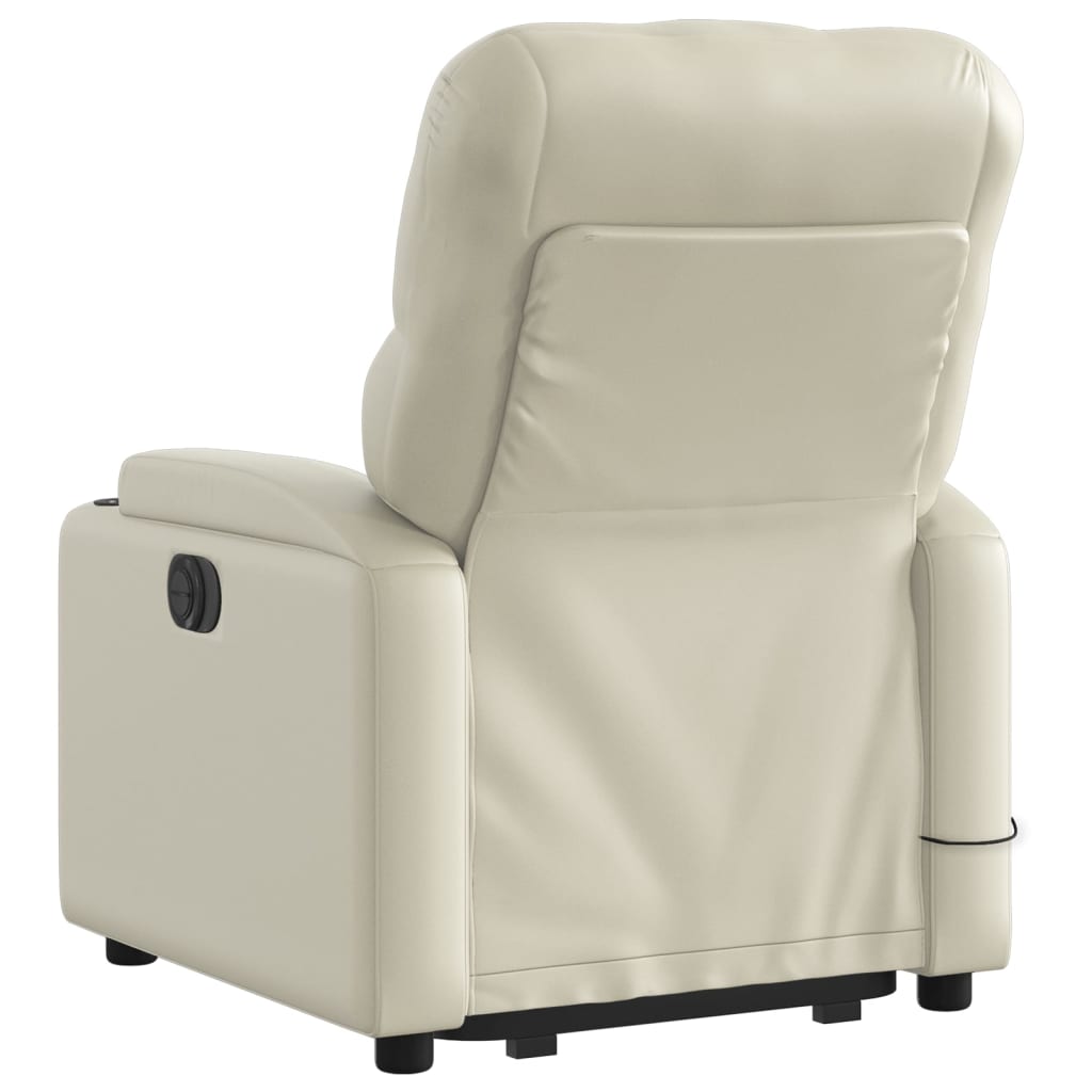 Sta-Op-Massagestoel Elektrisch Kunstleer Kleurig Crème Ja Elektrisch verstelbaar