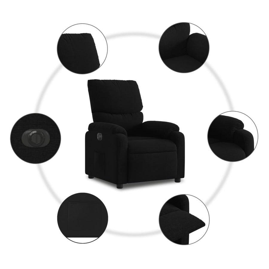 Fauteuil verstelbaar elektrisch stof zwart Nee Elektrisch verstelbaar
