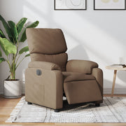 Fauteuil elektrisch verstelbaar stof bruin