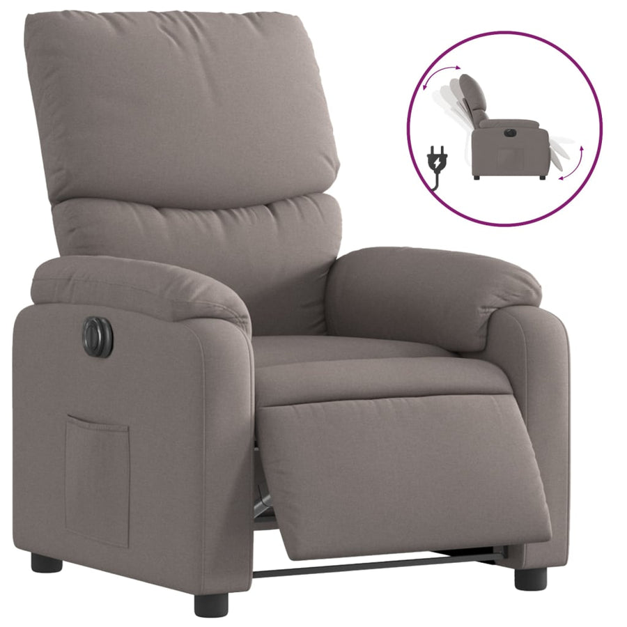 Fauteuil verstelbaar elektrisch stof taupe Nee Elektrisch verstelbaar