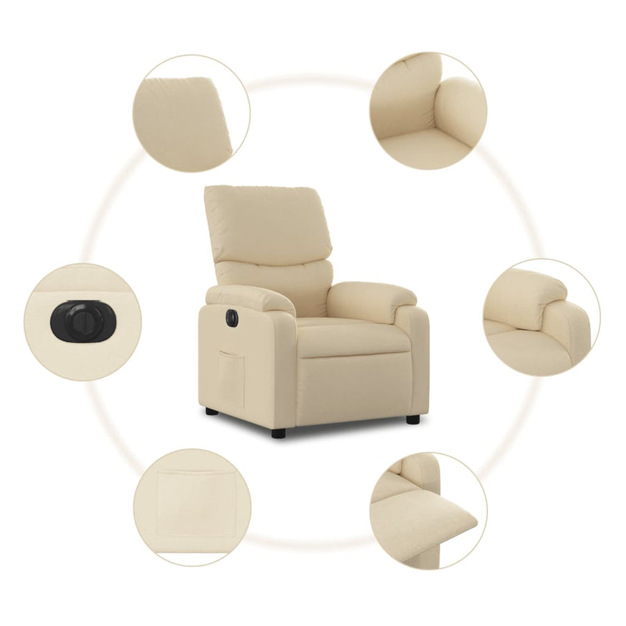 Fauteuil verstelbaar elektrisch stof crèmekleurig Nee Elektrisch verstelbaar