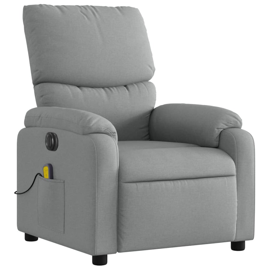 Massagestoel Stof Lichtgrijs Ja Elektrisch verstelbaar