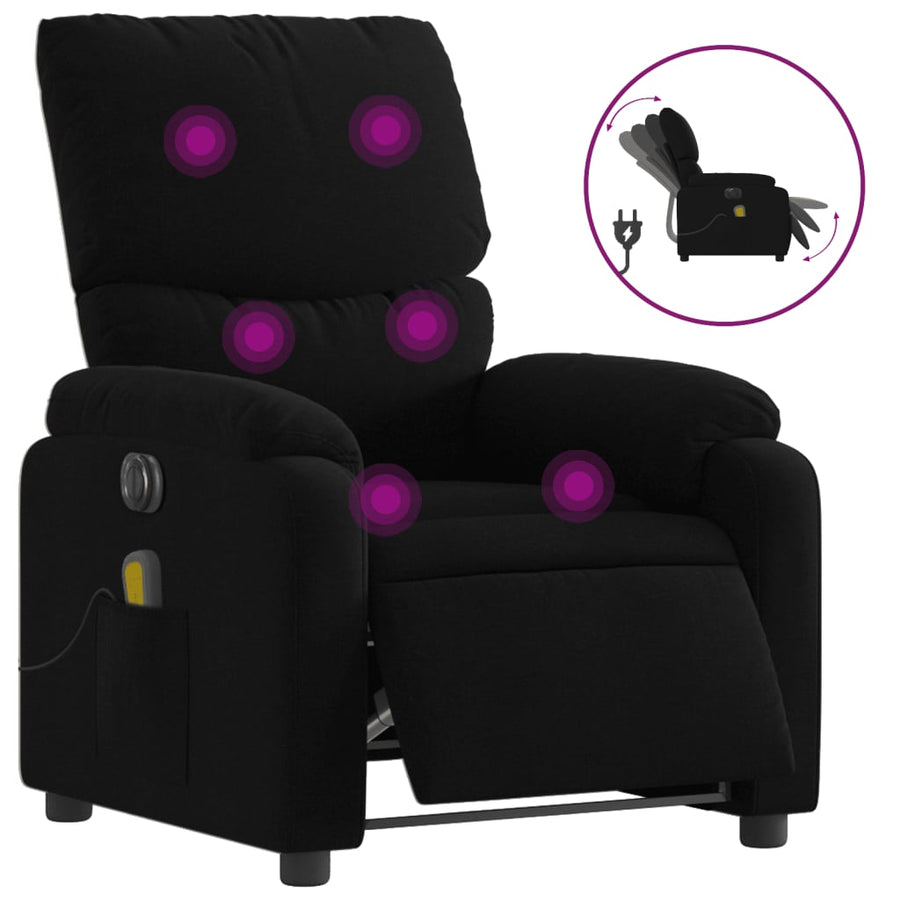 Massagestoel Stof Zwart Ja Elektrisch verstelbaar