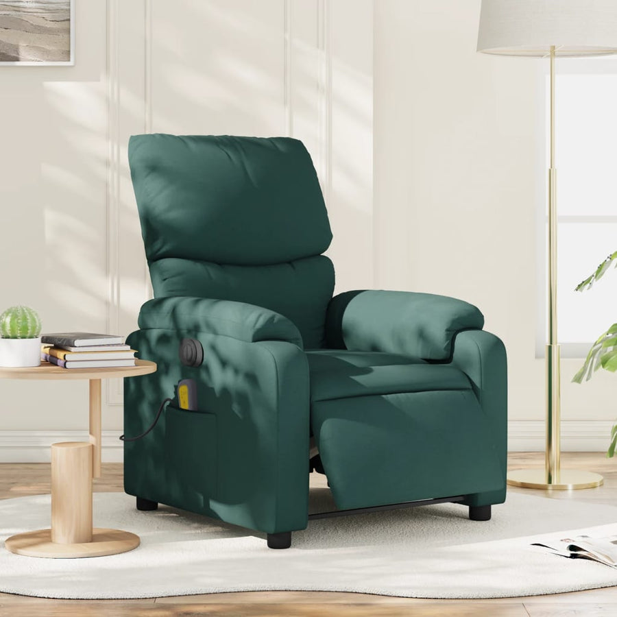 Massagestoel Stof Donkergroen Ja Elektrisch verstelbaar