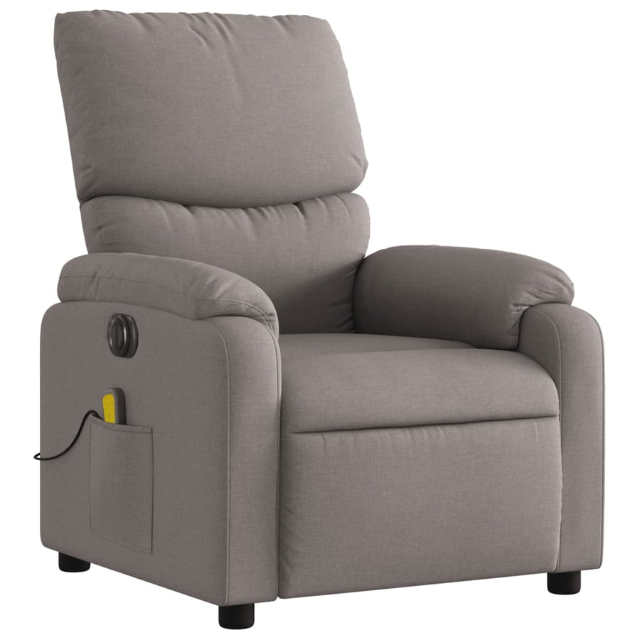 Massagestoel Stof Taupe Ja Elektrisch verstelbaar
