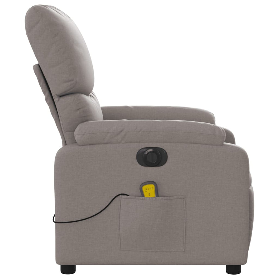 Massagestoel Stof Taupe Ja Elektrisch verstelbaar