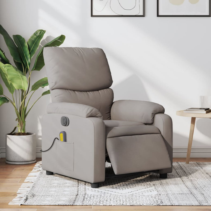 Massagestoel Stof Taupe Ja Elektrisch verstelbaar