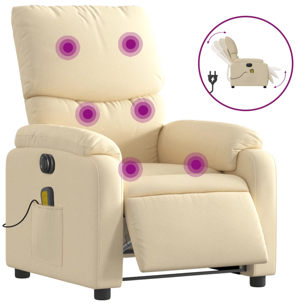 Massagestoel Stof Kleurig Crème Ja Elektrisch verstelbaar