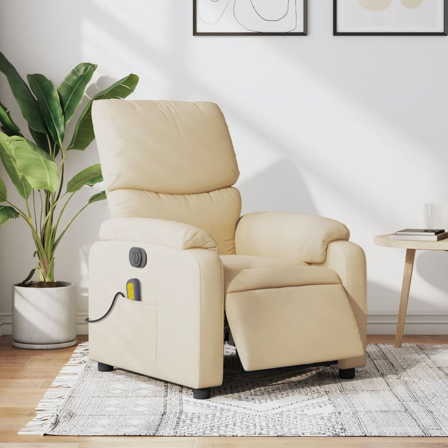 Massagestoel Stof Kleurig Crème Ja Elektrisch verstelbaar