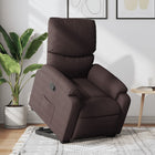 Adjustable dark brown fabric lift recliner