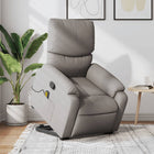 Sta-op-massagestoel verstelbaar stof taupe 75x99x99 cm