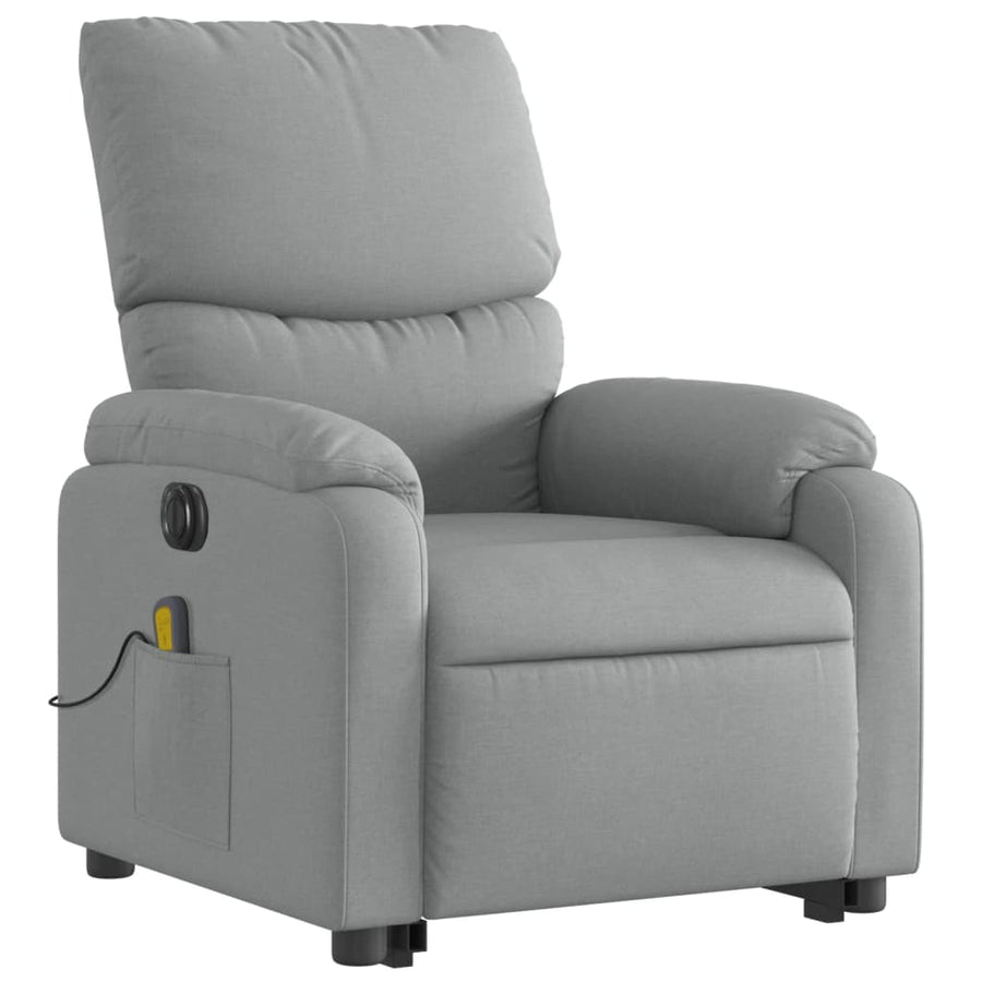 Sta-Op-Massagestoel Stof Lichtgrijs Ja Elektrisch verstelbaar