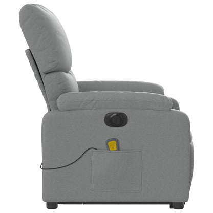 Sta-Op-Massagestoel Stof Lichtgrijs Ja Elektrisch verstelbaar