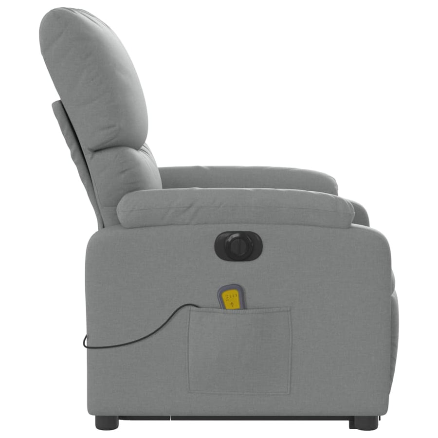 Sta-Op-Massagestoel Stof Lichtgrijs Ja Elektrisch verstelbaar