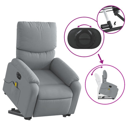 Sta-Op-Massagestoel Stof Lichtgrijs Ja Elektrisch verstelbaar