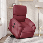 Recliner Massage Chair Electric Adjustable Fabric Wine Red