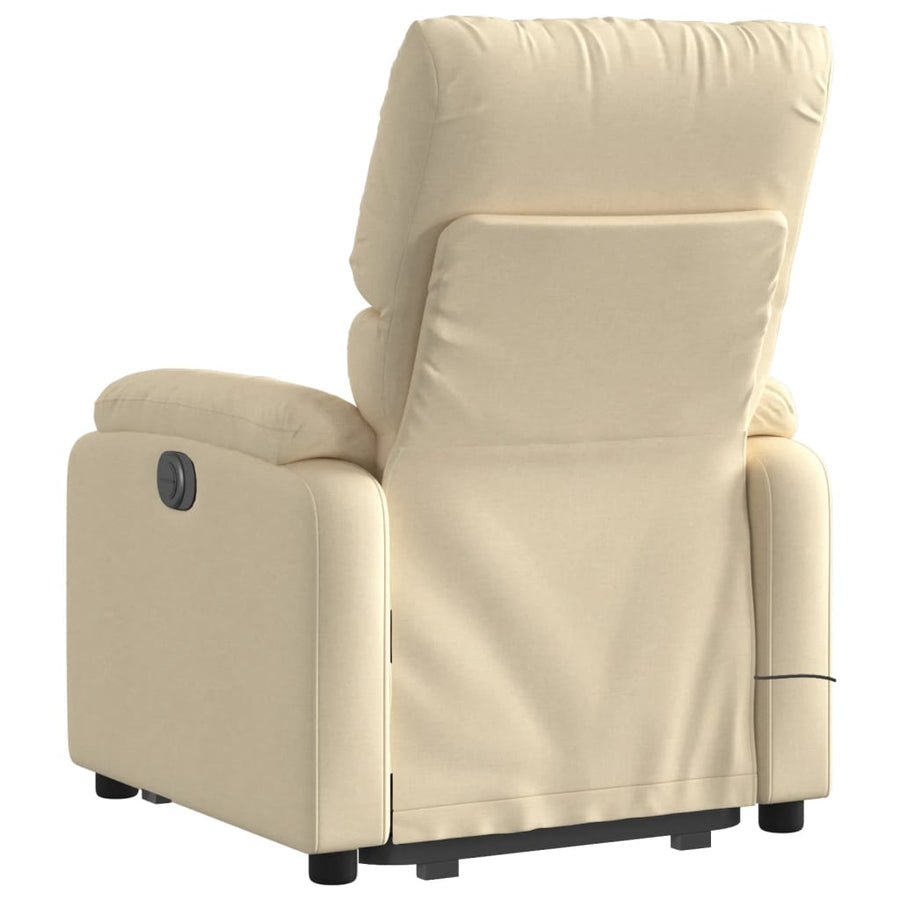 Sta-Op-Massagestoel Stof Kleurig Crème Ja Elektrisch verstelbaar