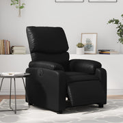 Electric adjustable armchair black faux leather
