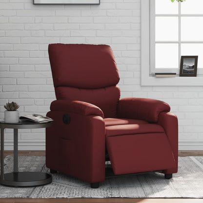 Fauteuil verstelbaar elektrisch kunstleer wijnrood Nee Elektrisch verstelbaar