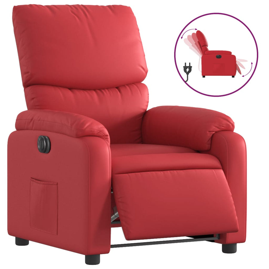 Fauteuil verstelbaar elektrisch kunstleer rood Nee Elektrisch verstelbaar