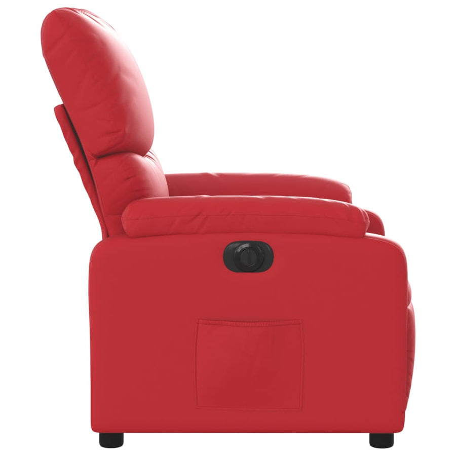 Fauteuil verstelbaar elektrisch kunstleer rood Nee Elektrisch verstelbaar