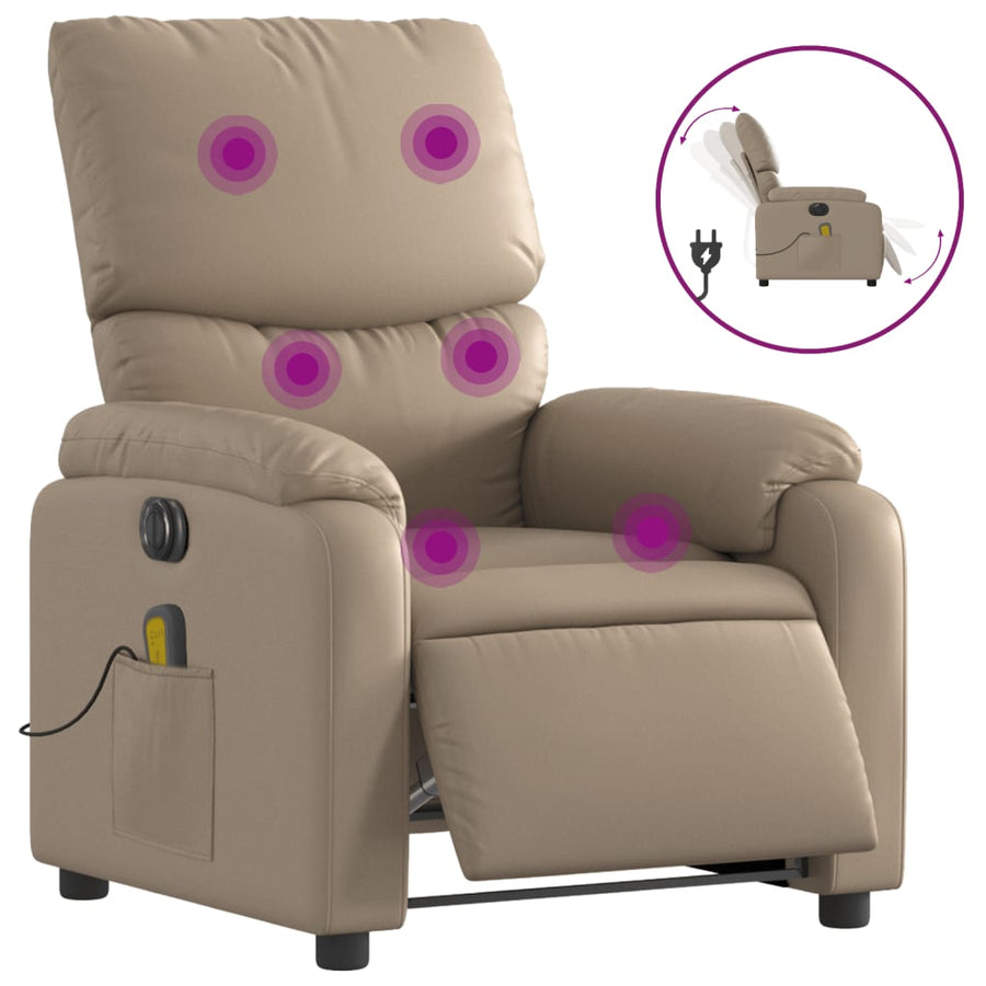 Massagestoel Verstelbaar Elektrisch Kunstleer Kleurig Cappuccino Ja Elektrisch verstelbaar