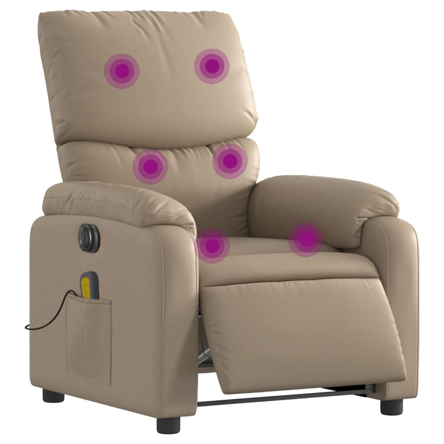 Massagestoel Verstelbaar Elektrisch Kunstleer Kleurig Cappuccino Ja Elektrisch verstelbaar