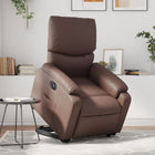 Electric lift chair faux leather brown
