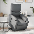 Electric lift-up recliner grey faux leather