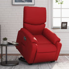 Electric recliner red faux leather
