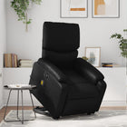 Electric recline and massage chair artificial leather black