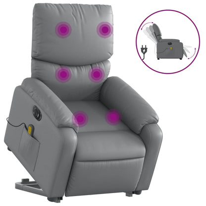 Sta-Op-Massagestoel Elektrisch Kunstleer Grijs Ja Elektrisch verstelbaar