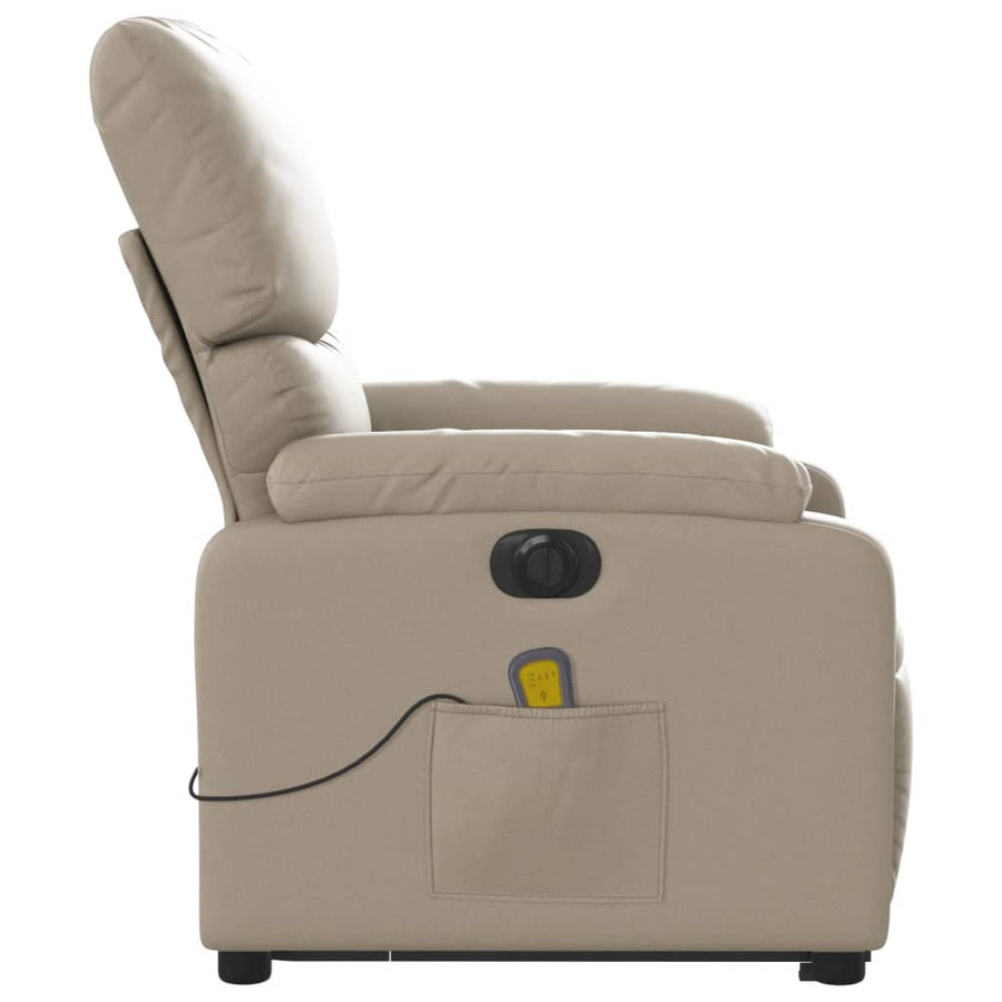 Sta-Op-Massagestoel Elektrisch Kunstleer Kleurig Cappuccino Ja Elektrisch verstelbaar
