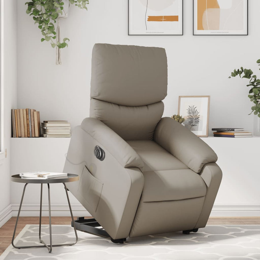 Sta-Op-Massagestoel Elektrisch Kunstleer Kleurig Cappuccino Ja Elektrisch verstelbaar