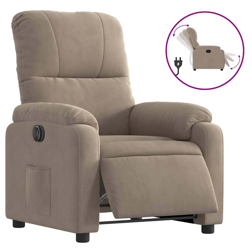 Fauteuil verstelbaar elektrisch microvezelstof taupe