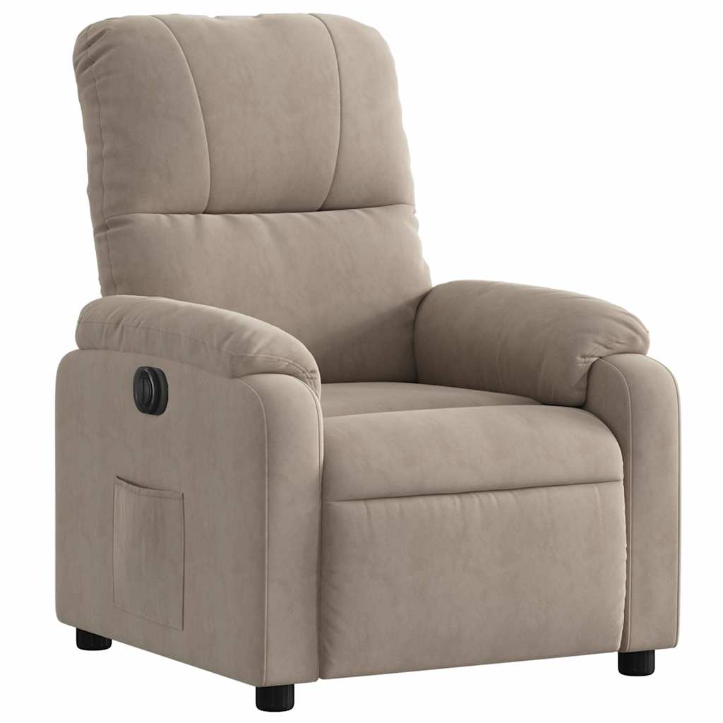 Fauteuil verstelbaar elektrisch microvezelstof taupe