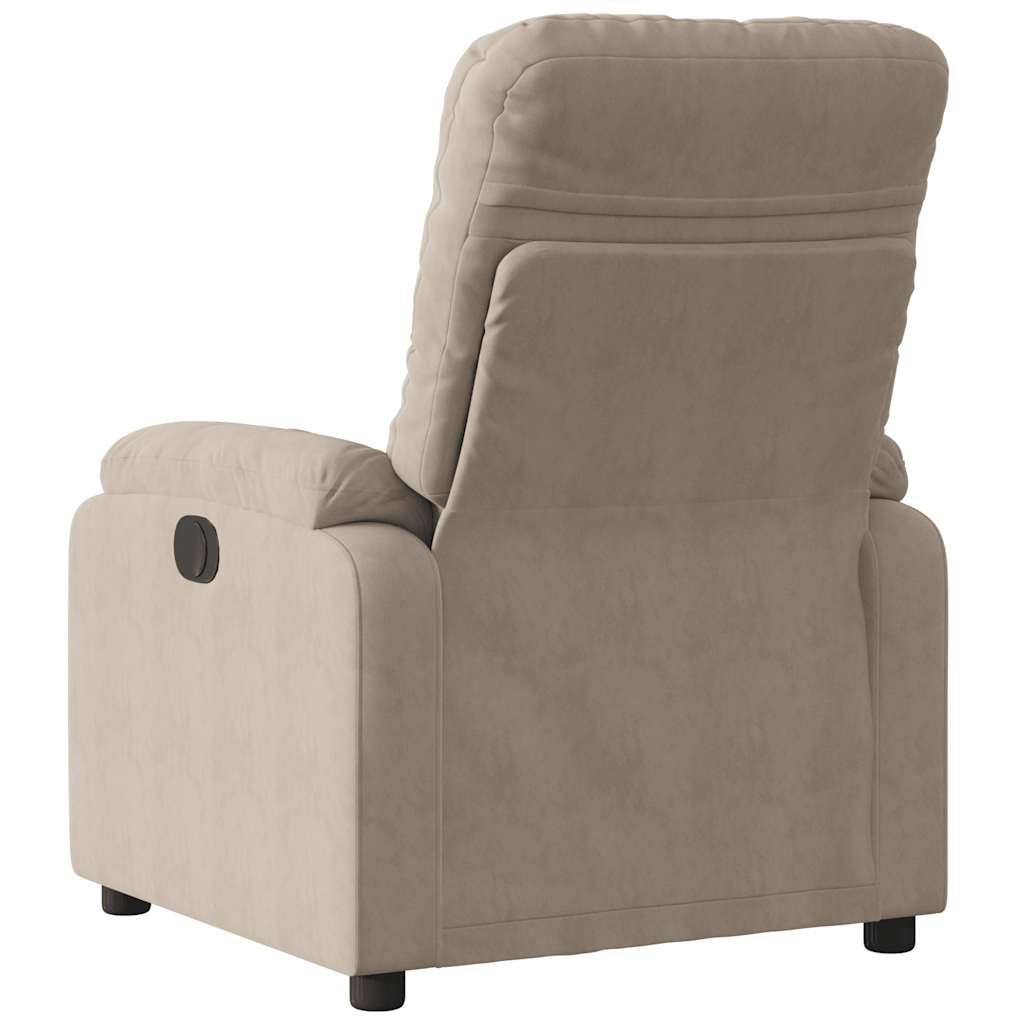 Fauteuil verstelbaar elektrisch microvezelstof taupe
