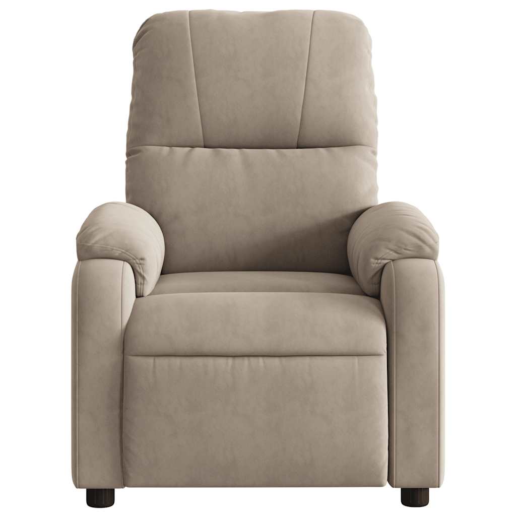 Fauteuil verstelbaar elektrisch microvezelstof taupe